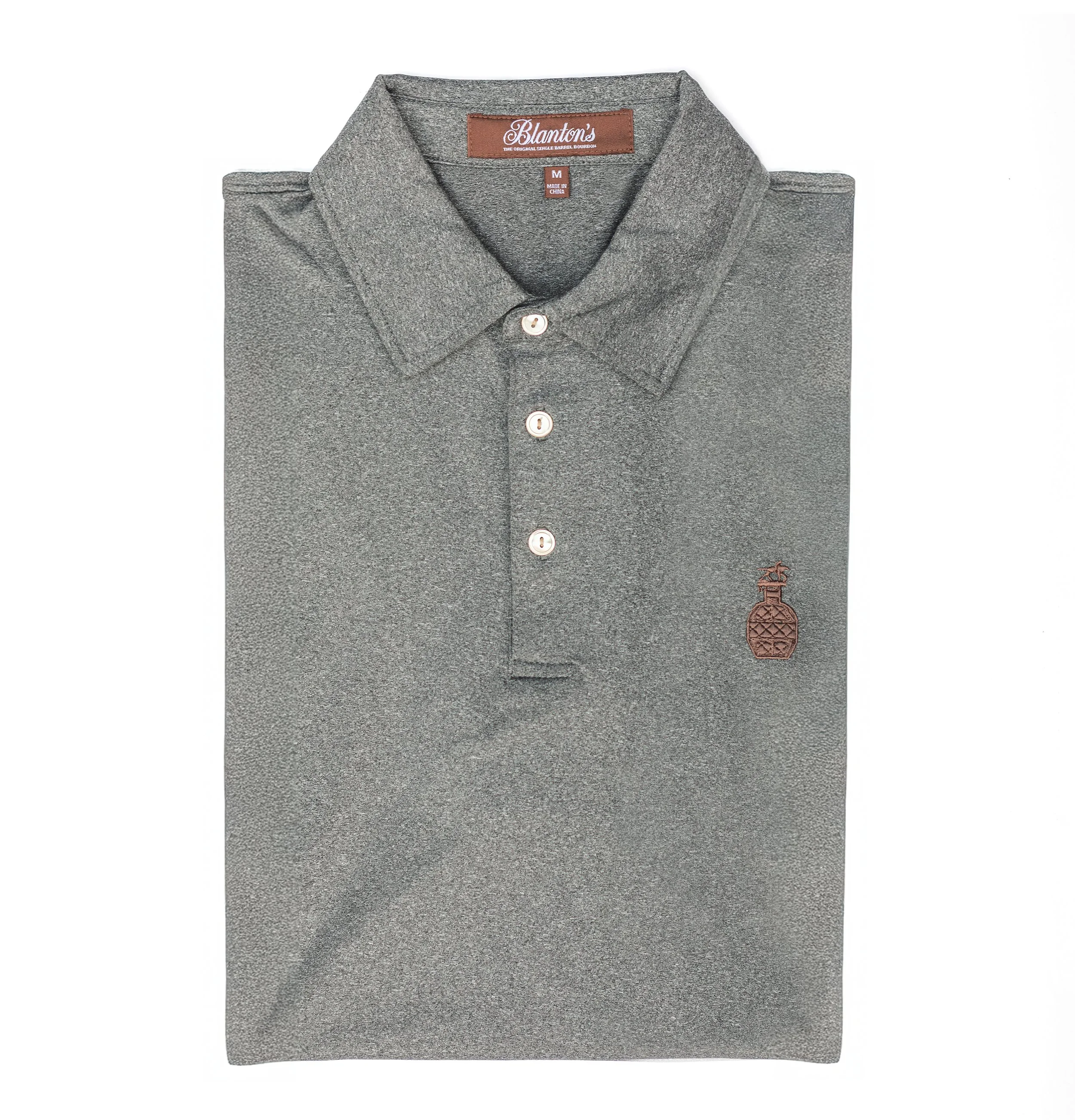 Blanton's Heritage Polo – Heathered Grey Performance Bourbon Polo